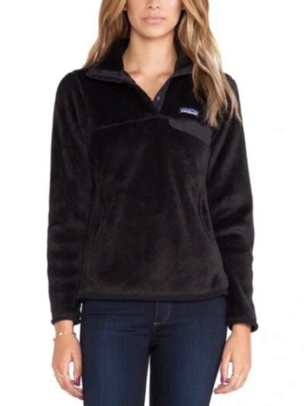 Patagonia Re-Tool Snap Fleece Pullover Black Small